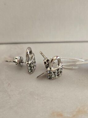 COACH silver lock earrings